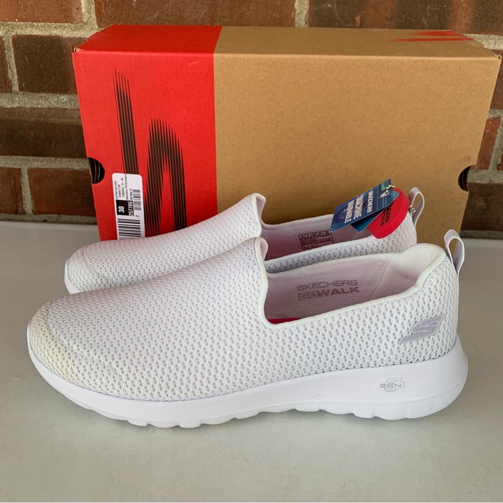Skechers Womens white Go Walk Joy terrific slip on Fitness Walking Sneakers - Picture 5 of 9